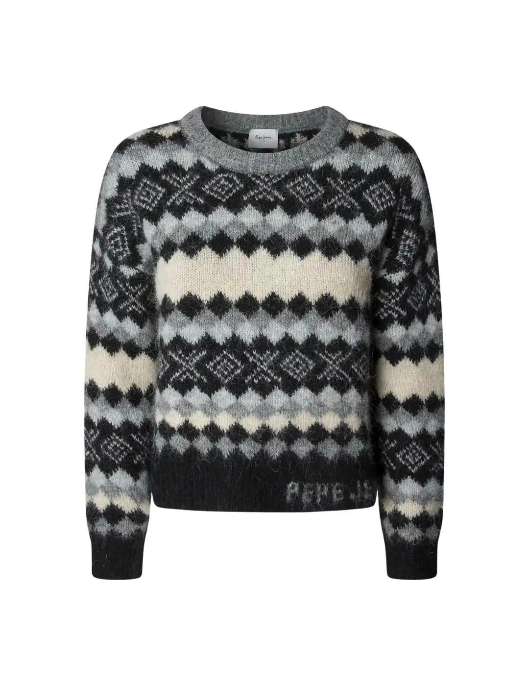 Pepe Jeans Jersey Celestine Gris oscuro estampado