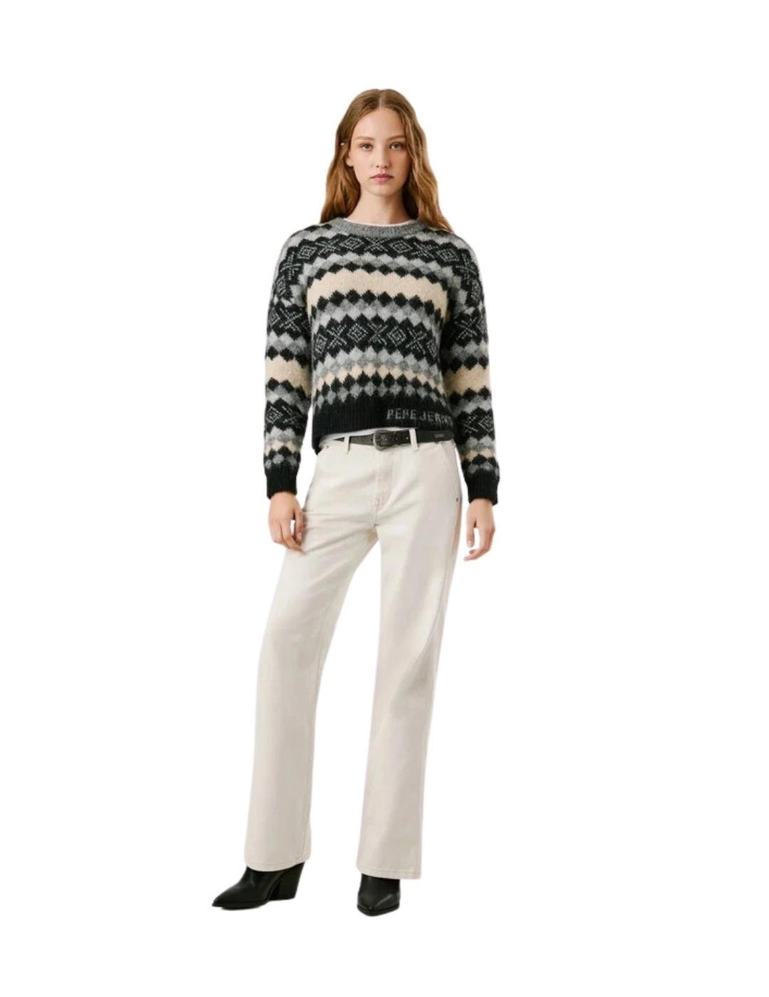 Pepe Jeans Jersey Celestine Gris oscuro estampado