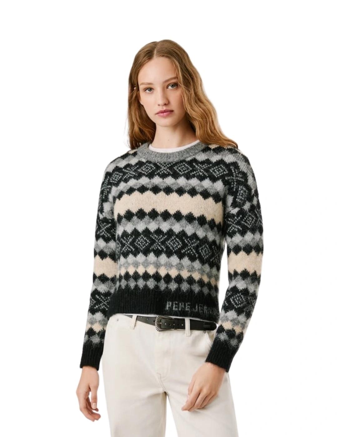 Pepe Jeans Jersey Celestine Gris oscuro estampado