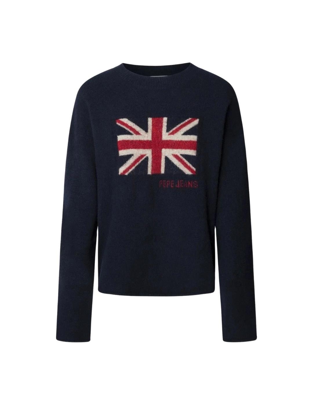 Pepe Jeans Jersey Caitlin Azul marino con bandera