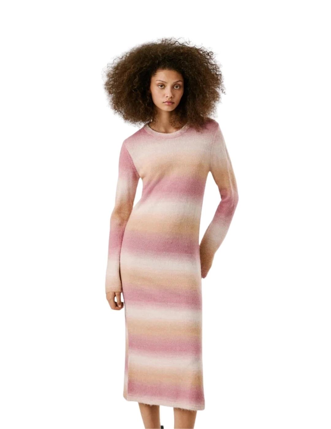 Pepe Jeans Vestido Colombe Rosa de rayas