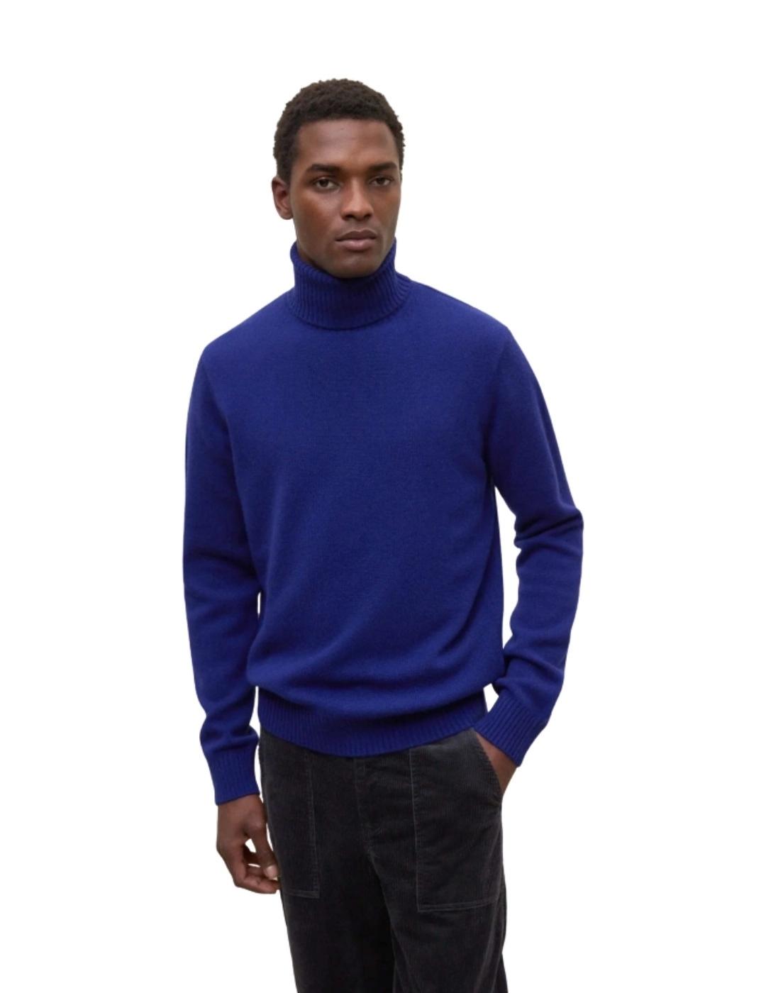 Ecoalf Jersey Punto Brun Azul tinta