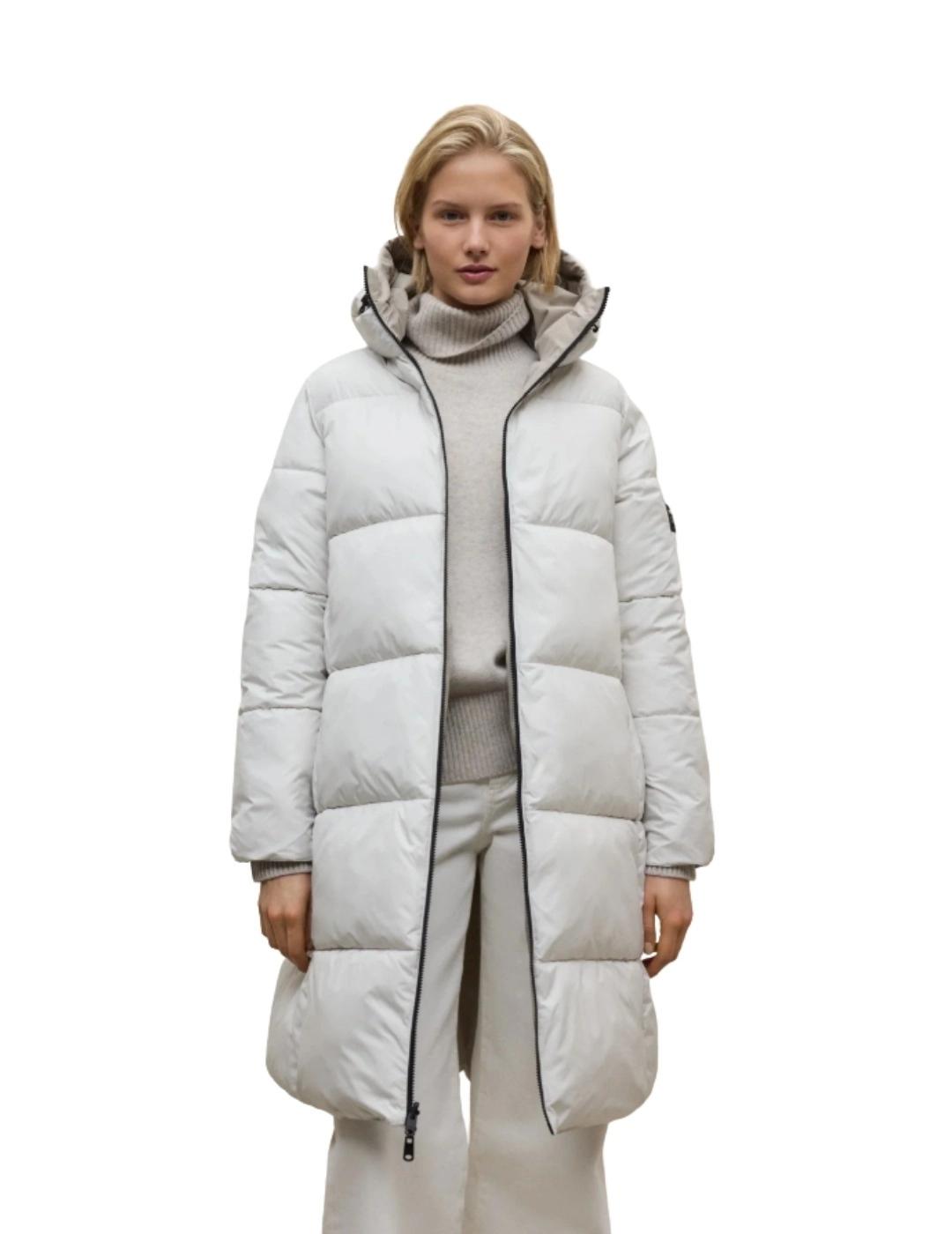 Ecoalf Abrigo Reversible Baru Beige y blanco