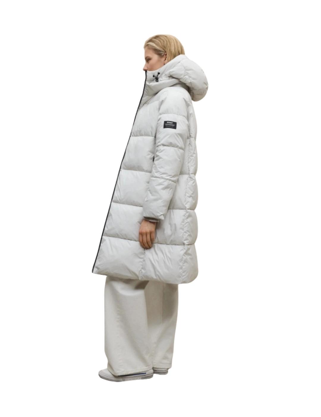 Ecoalf Abrigo Reversible Baru Beige y blanco