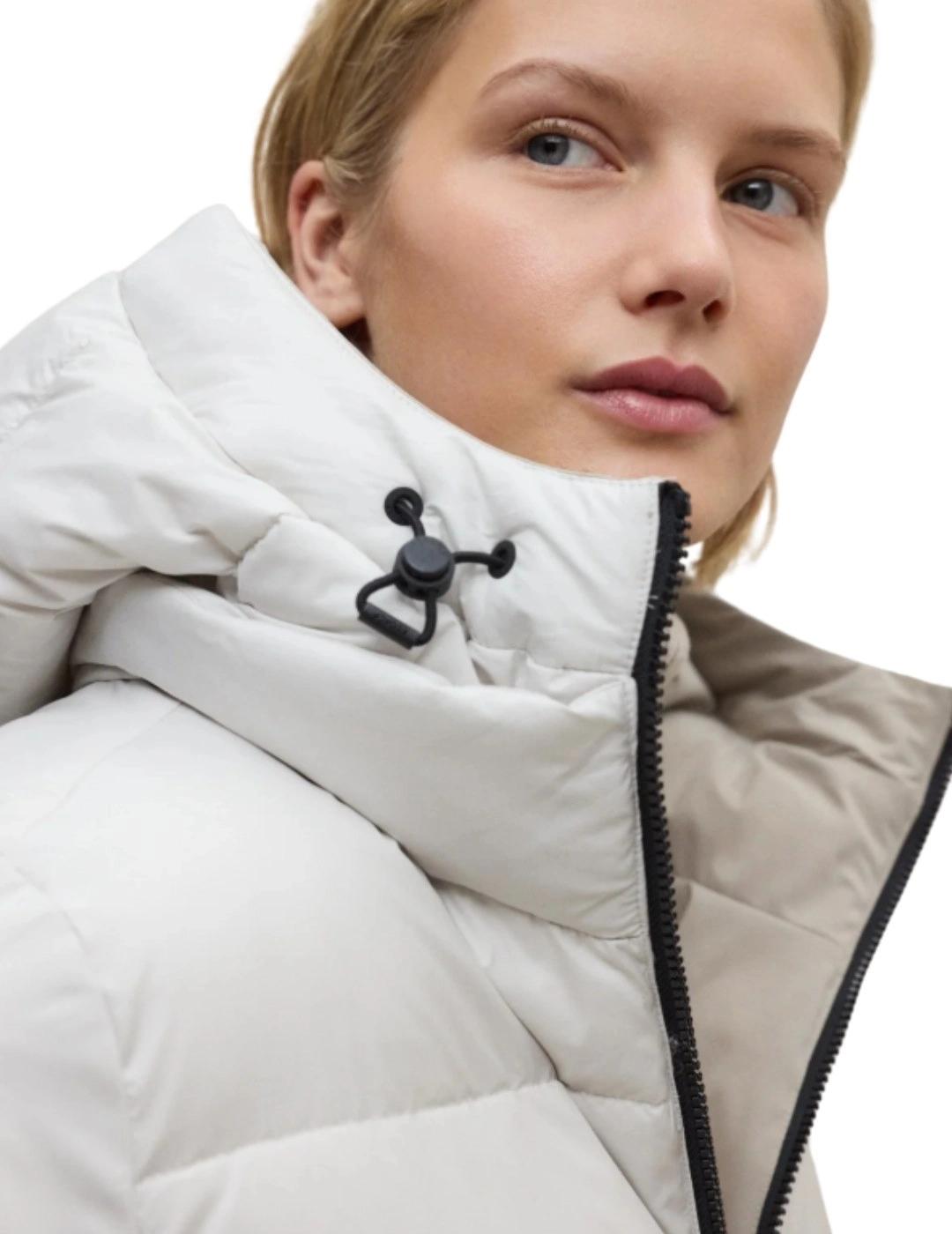 Ecoalf Abrigo Reversible Baru Beige y blanco