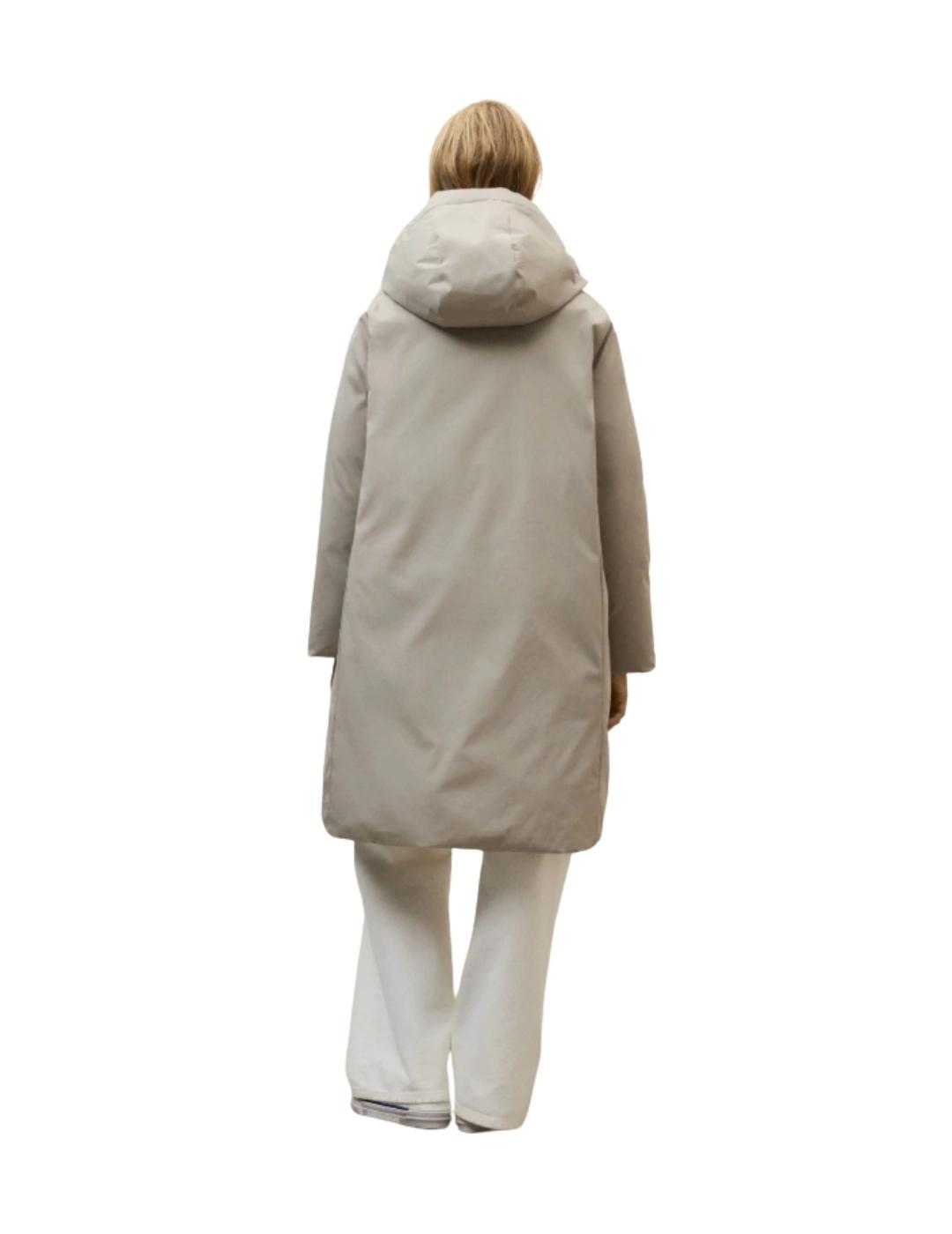 Ecoalf Abrigo Reversible Baru Beige y blanco