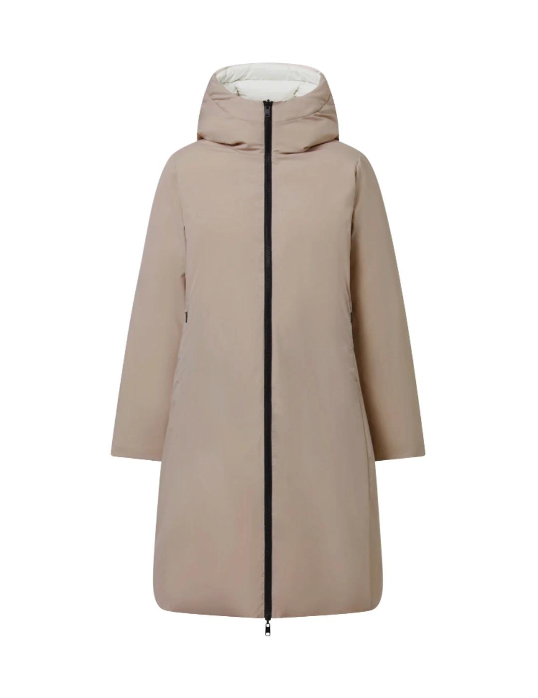Ecoalf Abrigo Reversible Baru Beige y blanco