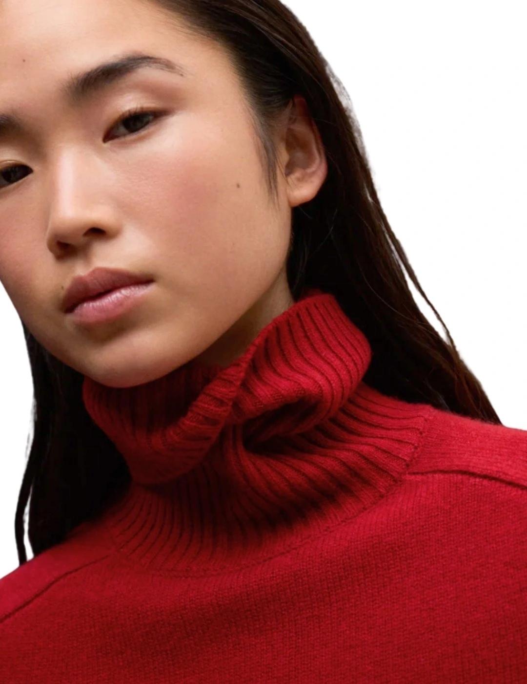 Ecoalf Jersey Punto Caqui Rojo Crimson