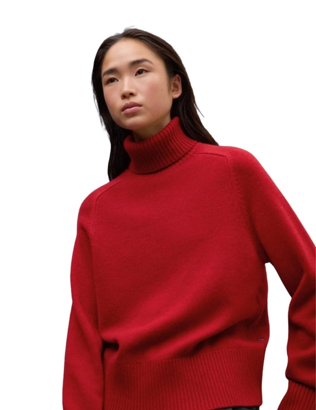 Ecoalf Jersey Punto Caqui Rojo Crimson