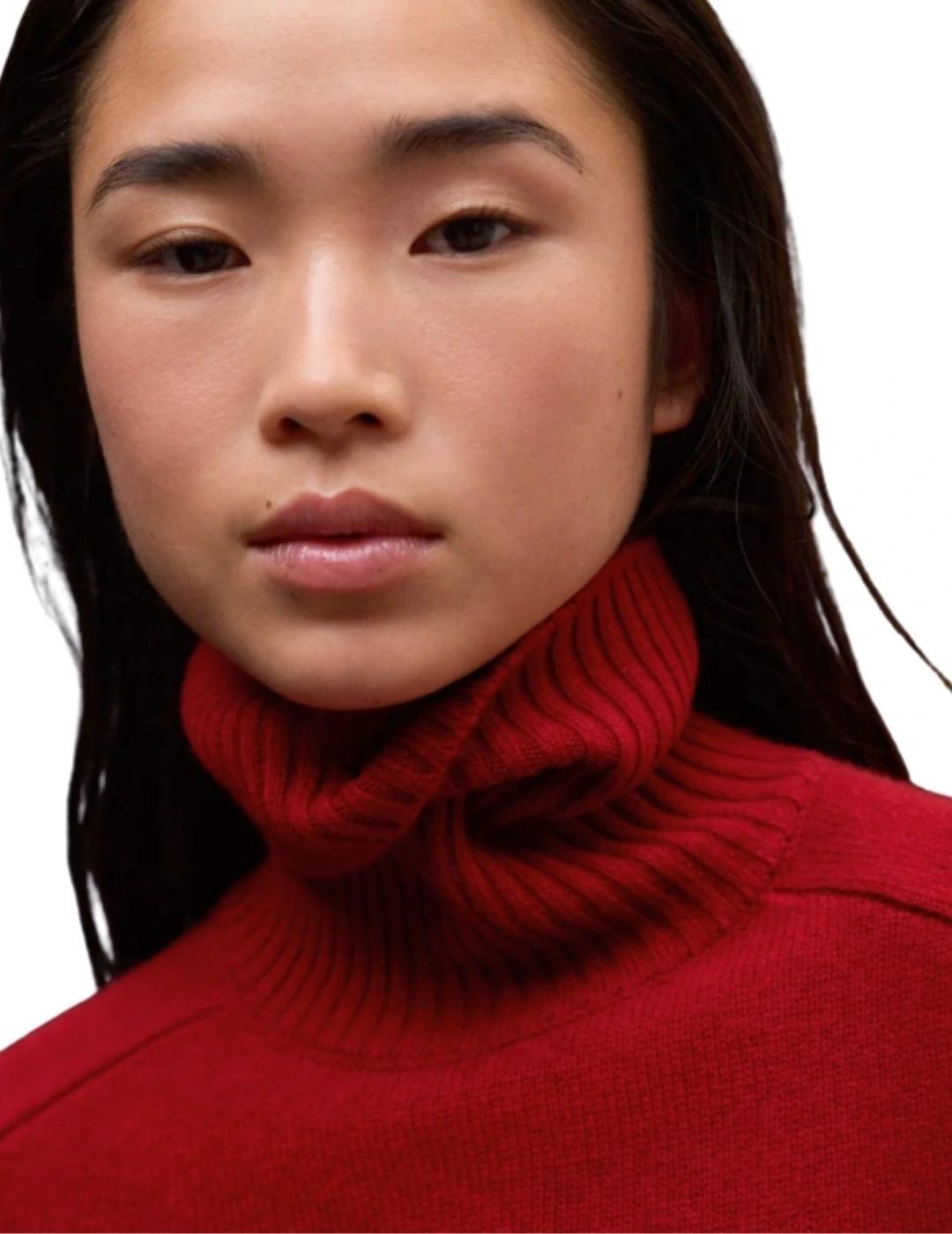 Ecoalf Jersey Punto Caqui Rojo Crimson