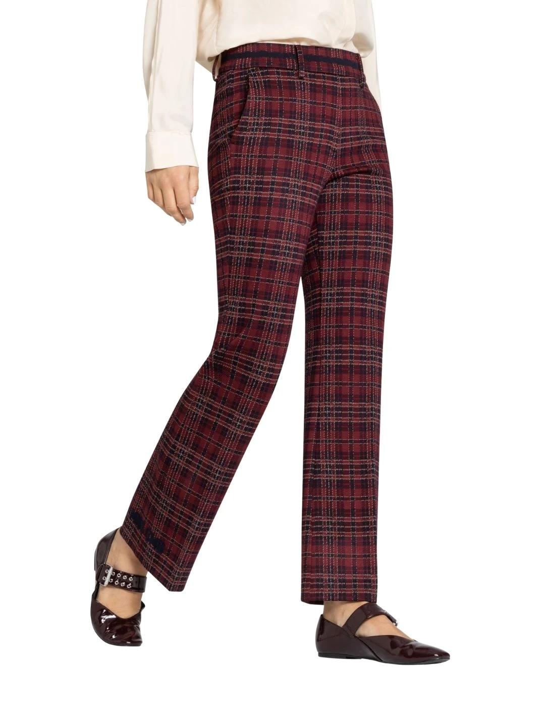 Cambio Pantalón Francoise Cropped Burgundy Blue Br