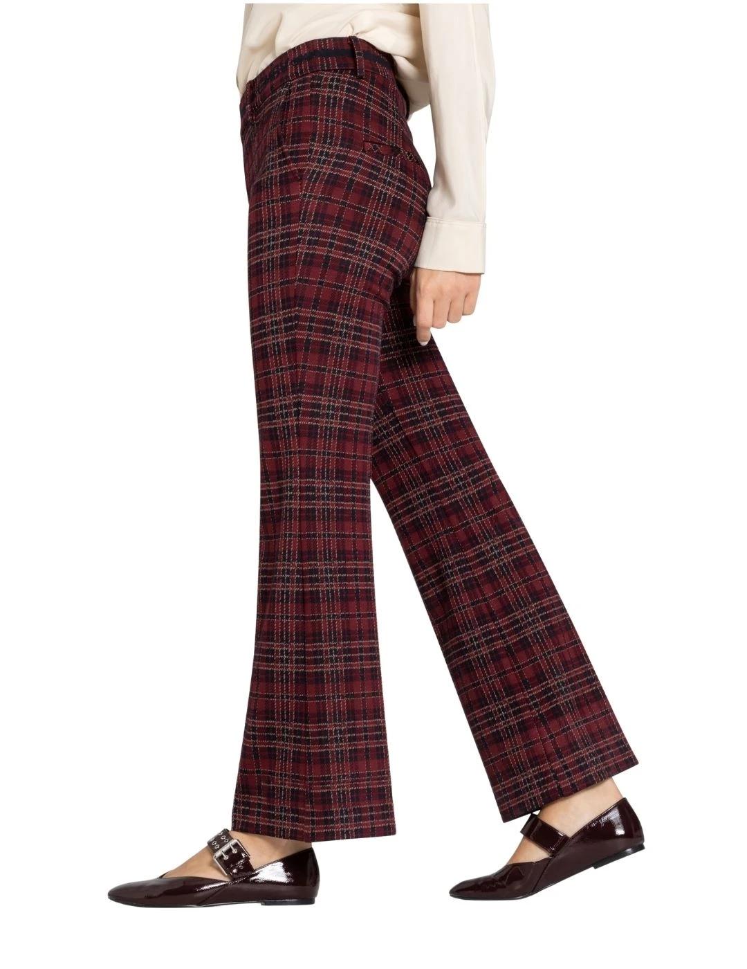 Cambio Pantalón Francoise Cropped Burgundy Blue Br