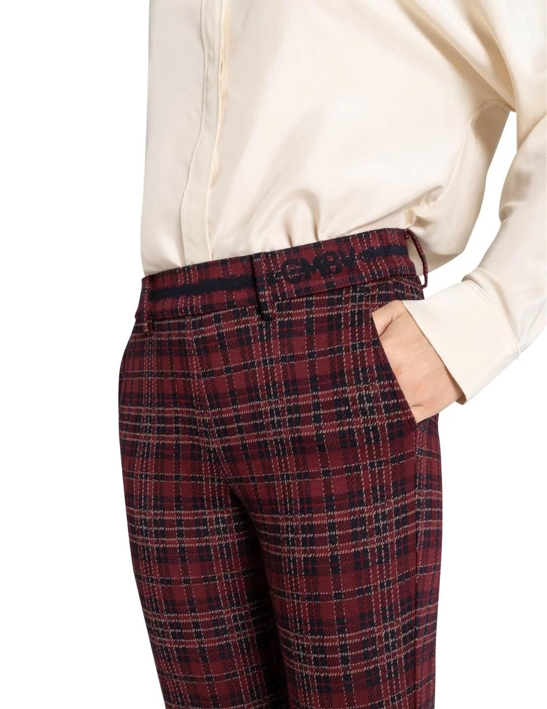 Cambio Pantalón Francoise Cropped Burgundy Blue Br