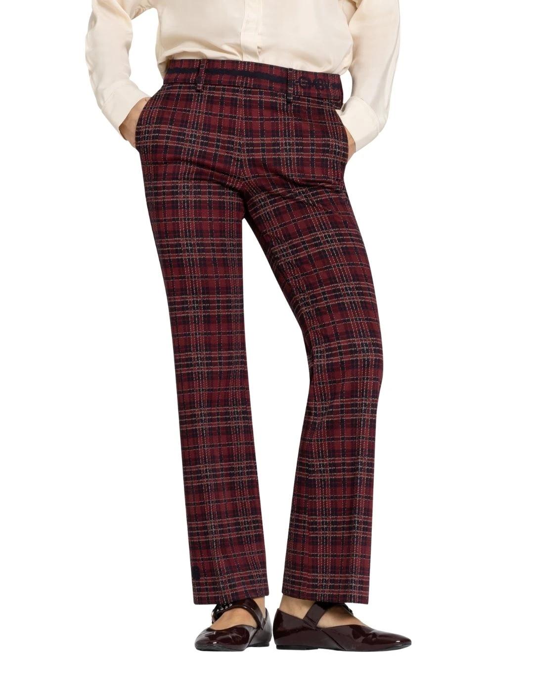 Cambio Pantalón Francoise Cropped Burgundy Blue Br