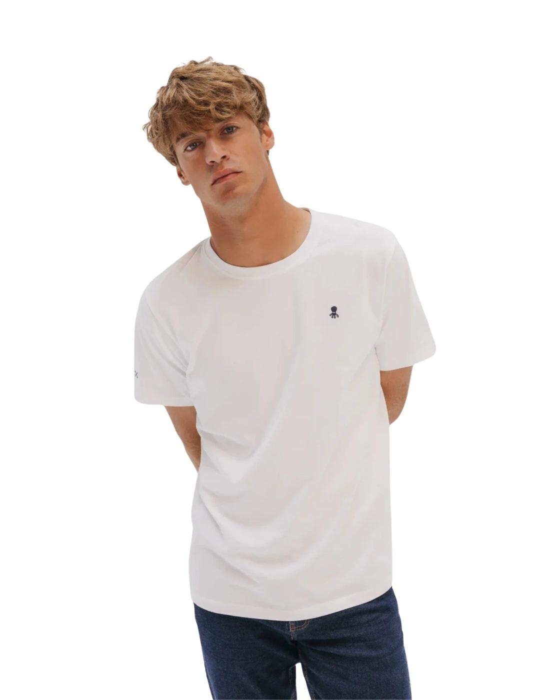 El Pulpo Camiseta Bordado Logo Contraste Blanco