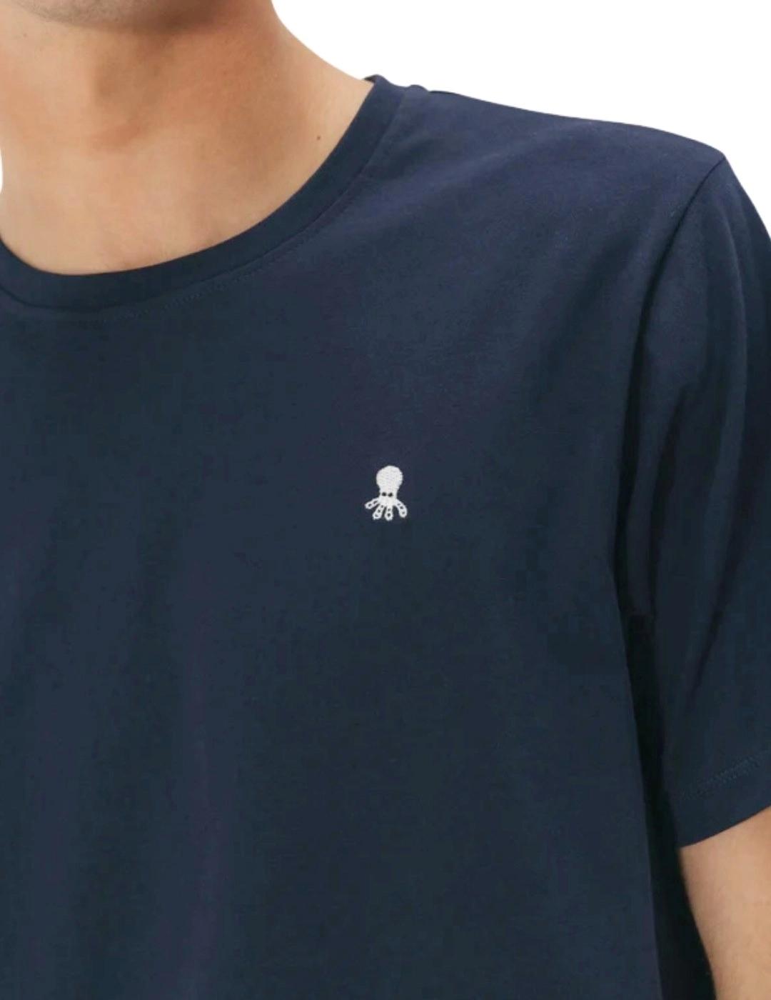 El Pulpo Camiseta Bordado Logo Contraste Marino