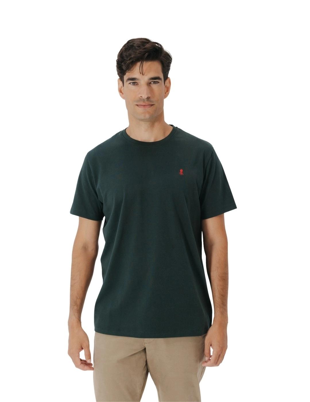 El Pulpo Camiseta Bordado Logo Contraste Verde