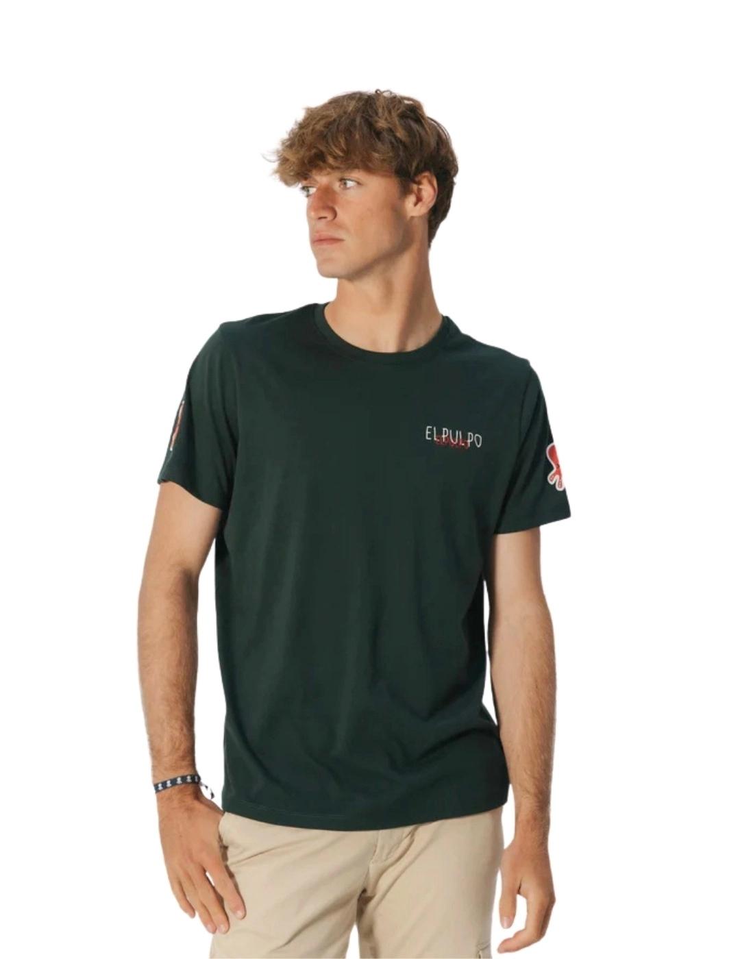 El Pulpo Camiseta Estampado Triple Logo Verde