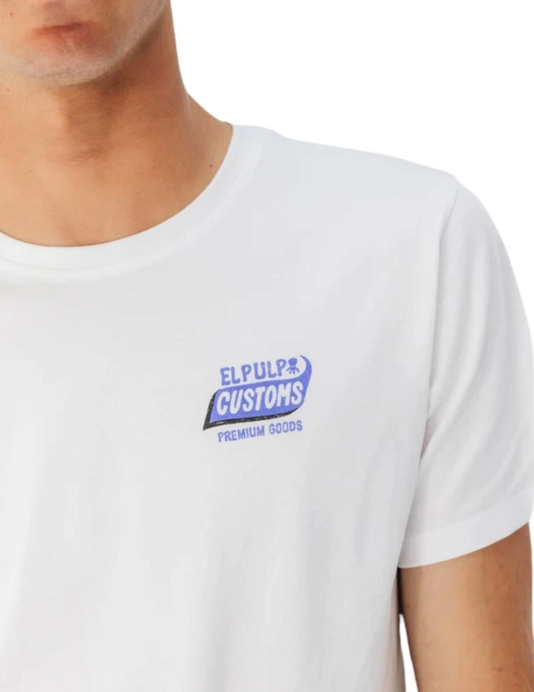 El Pulpo Camiseta Elpulpo Customs Blanco Puro
