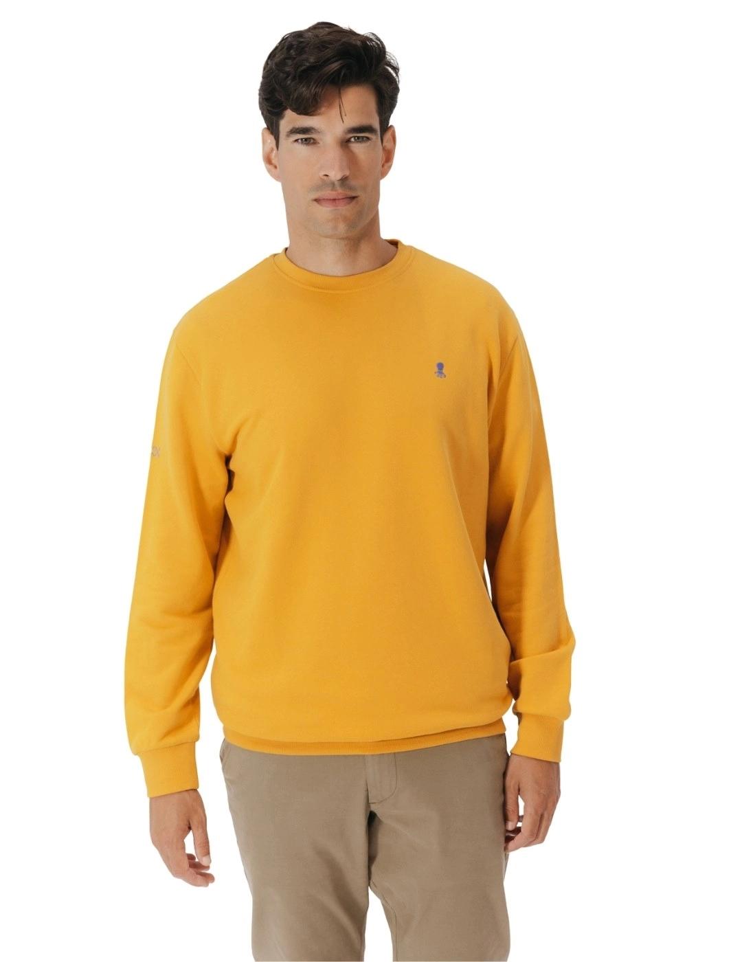 El Pulpo Sudadera Bordado Contraste Mostaza