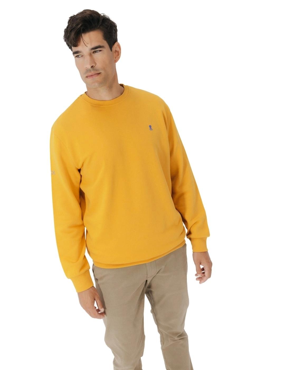 El Pulpo Sudadera Bordado Contraste Mostaza