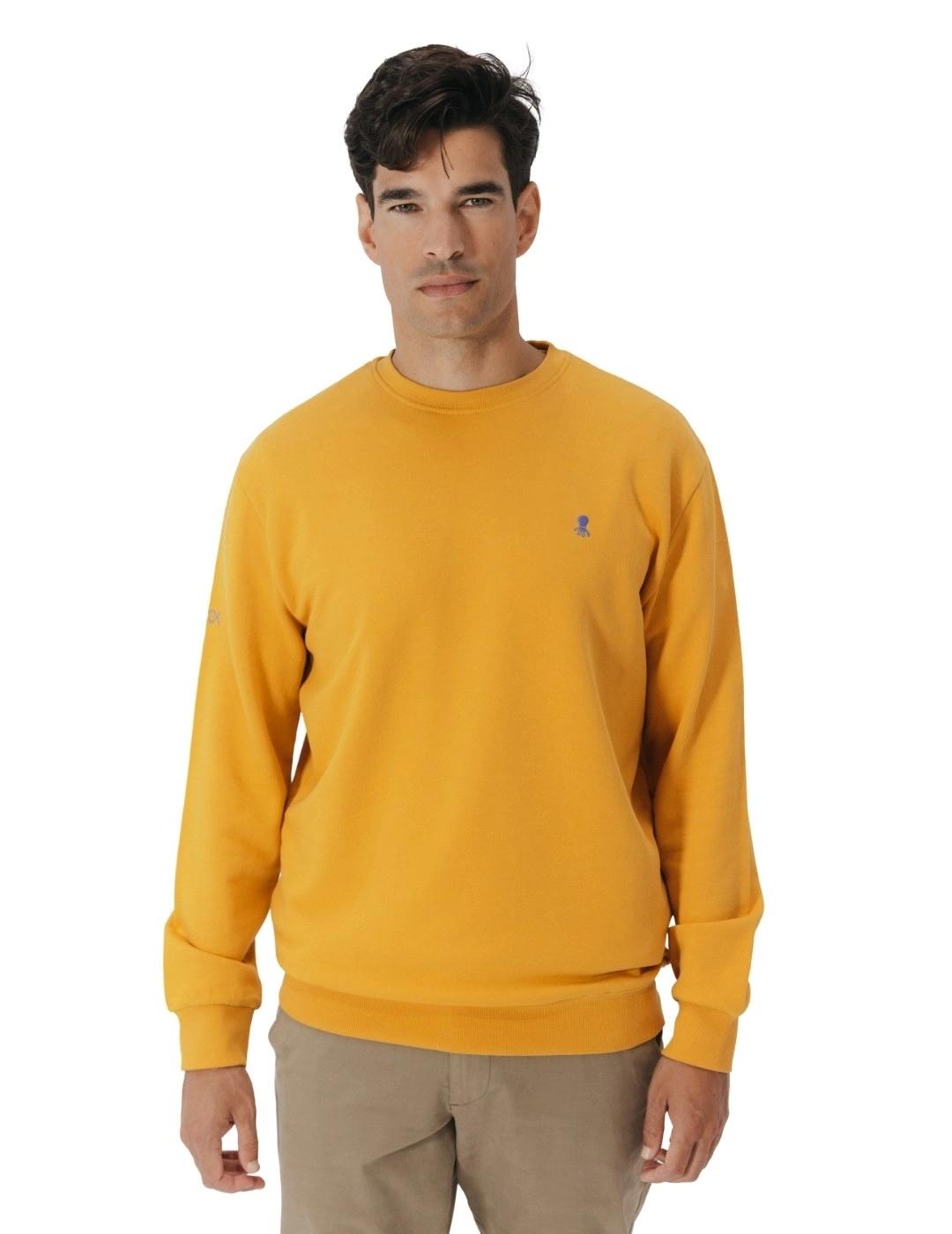 El Pulpo Sudadera Bordado Contraste Mostaza
