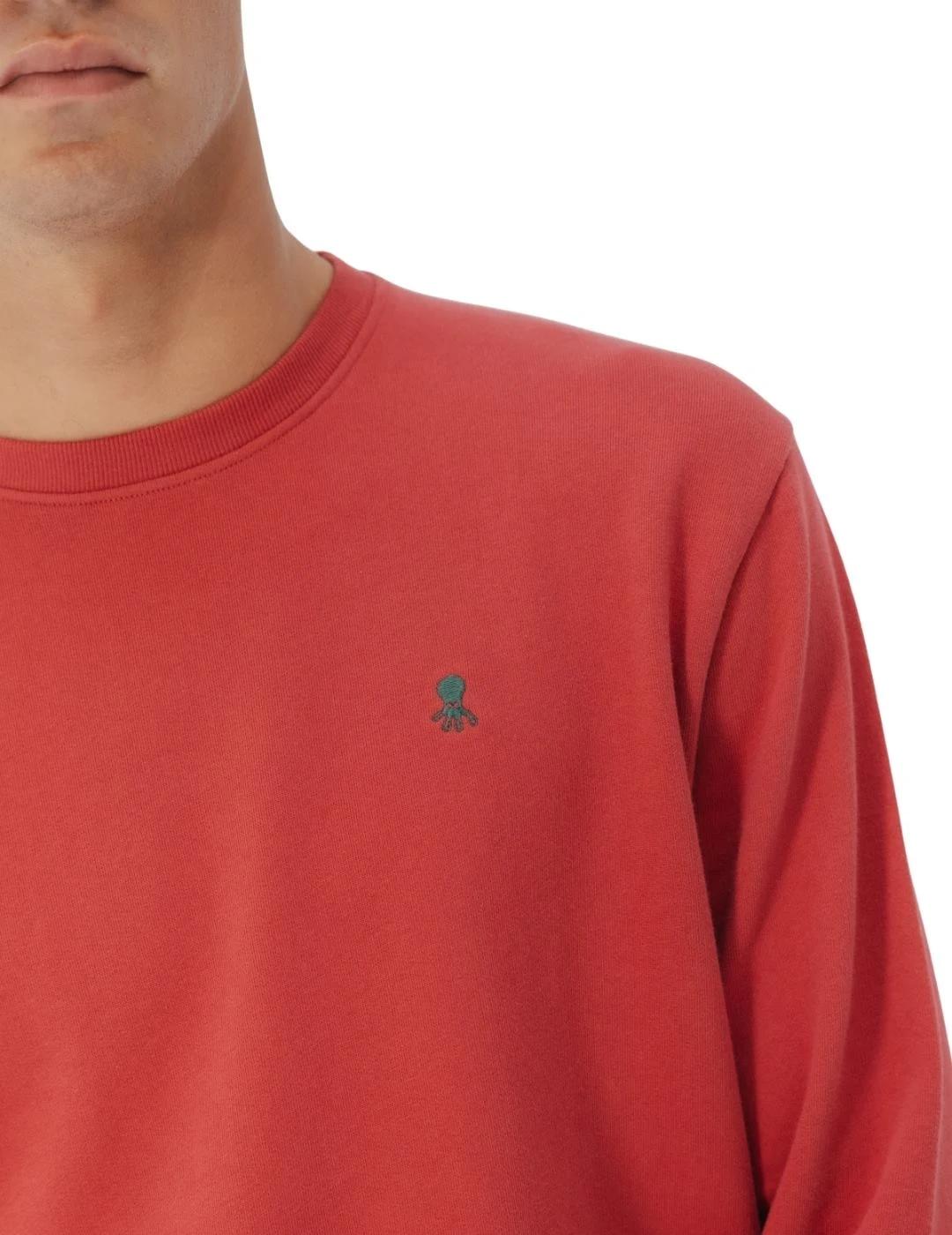 El Pulpo Sudadera Bordado Contraste Rojo Delavé