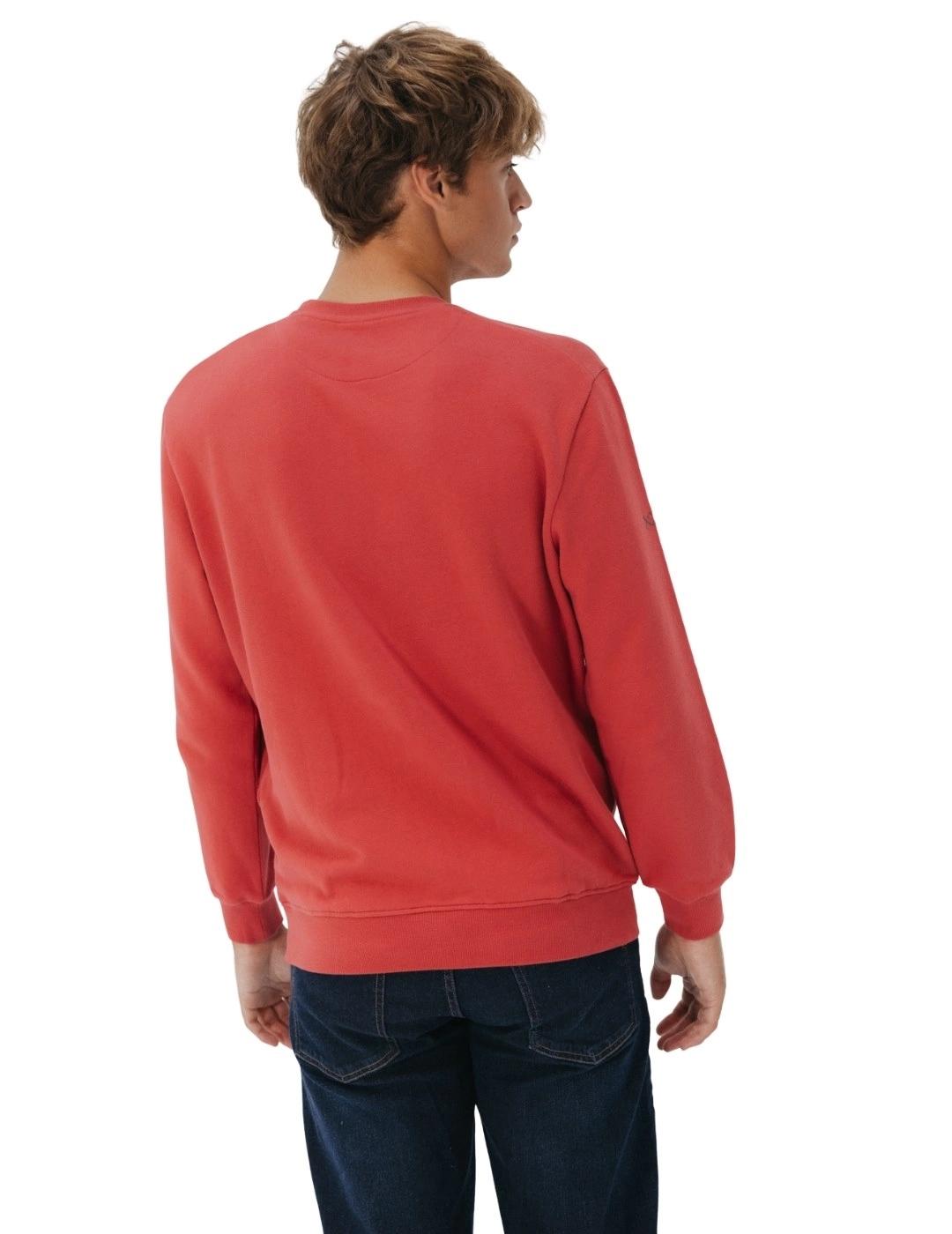 El Pulpo Sudadera Bordado Contraste Rojo Delavé