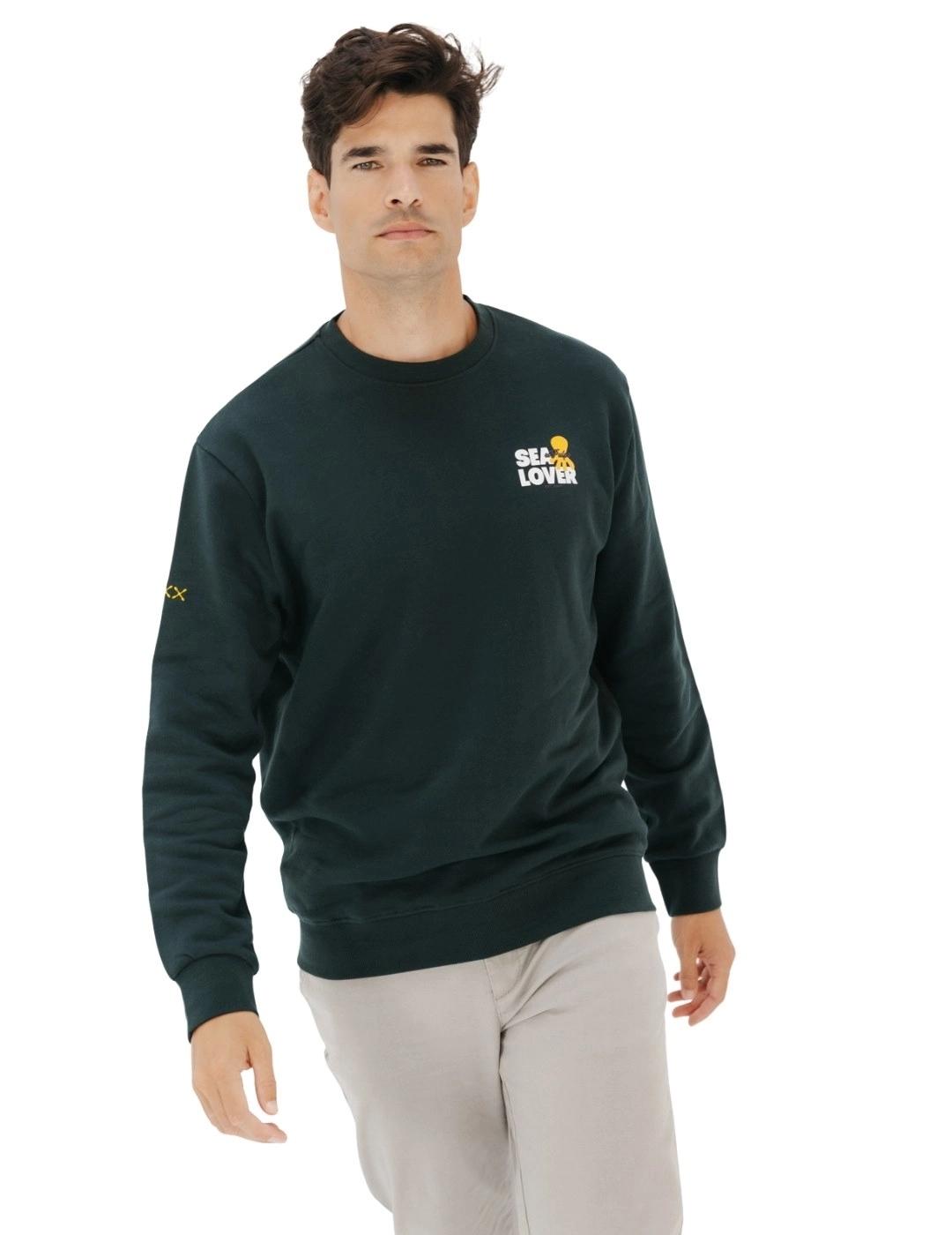 El Pulpo Sudadera Sealover Logo Verde Botella