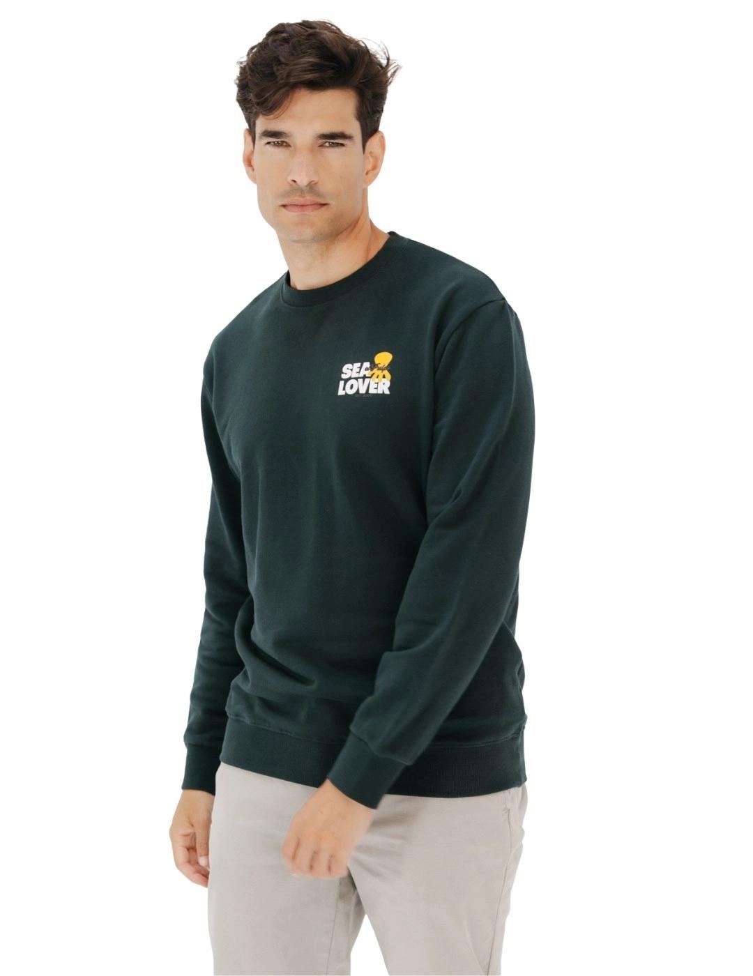 El Pulpo Sudadera Sealover Logo Verde Botella