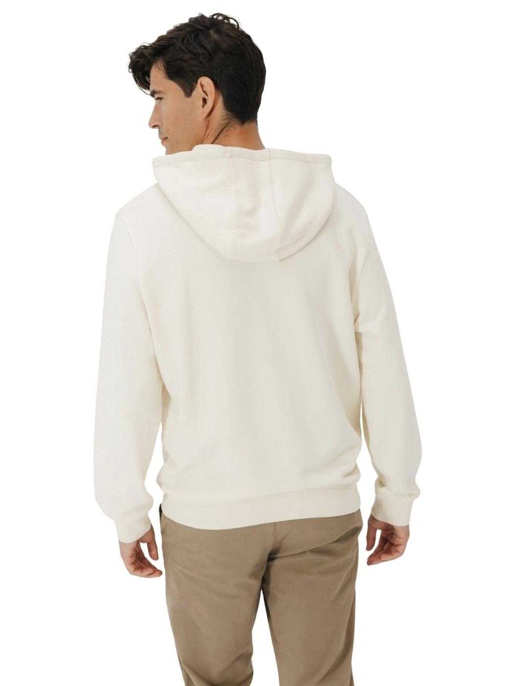 El Pulpo Sudadera Capucha Logo Bordado Blanco Roto