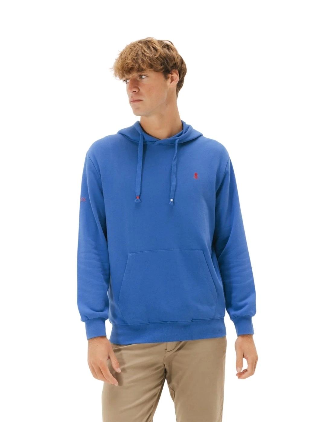 El Pulpo Sudadera Capucha Logo Bordado Azul