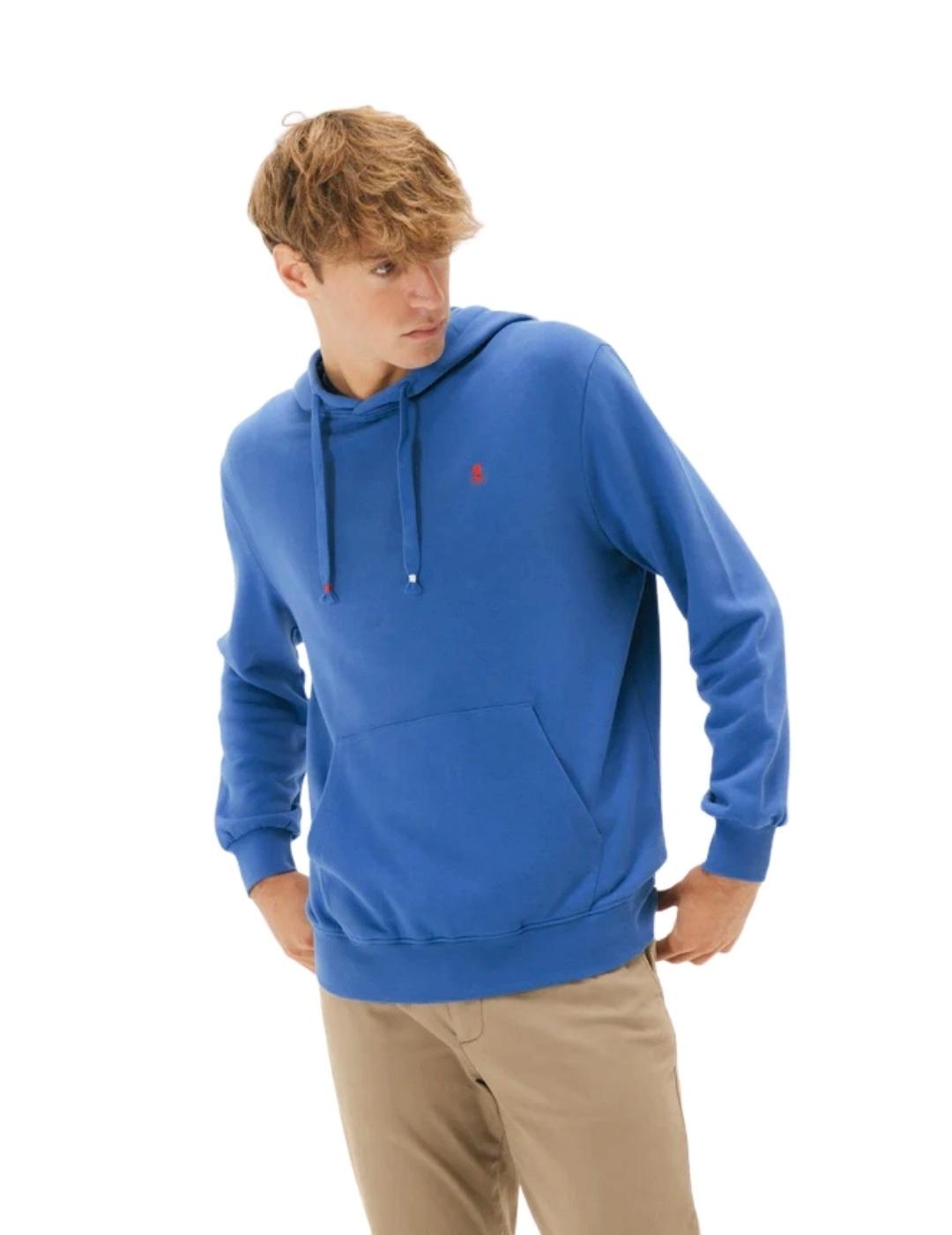 El Pulpo Sudadera Capucha Logo Bordado Azul