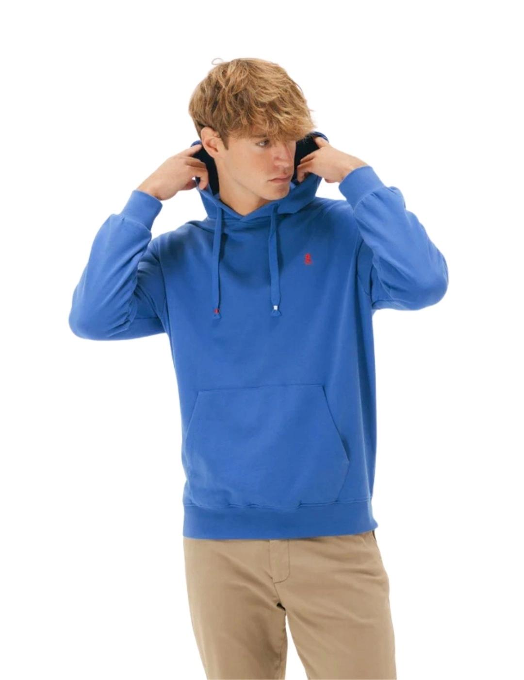 El Pulpo Sudadera Capucha Logo Bordado Azul