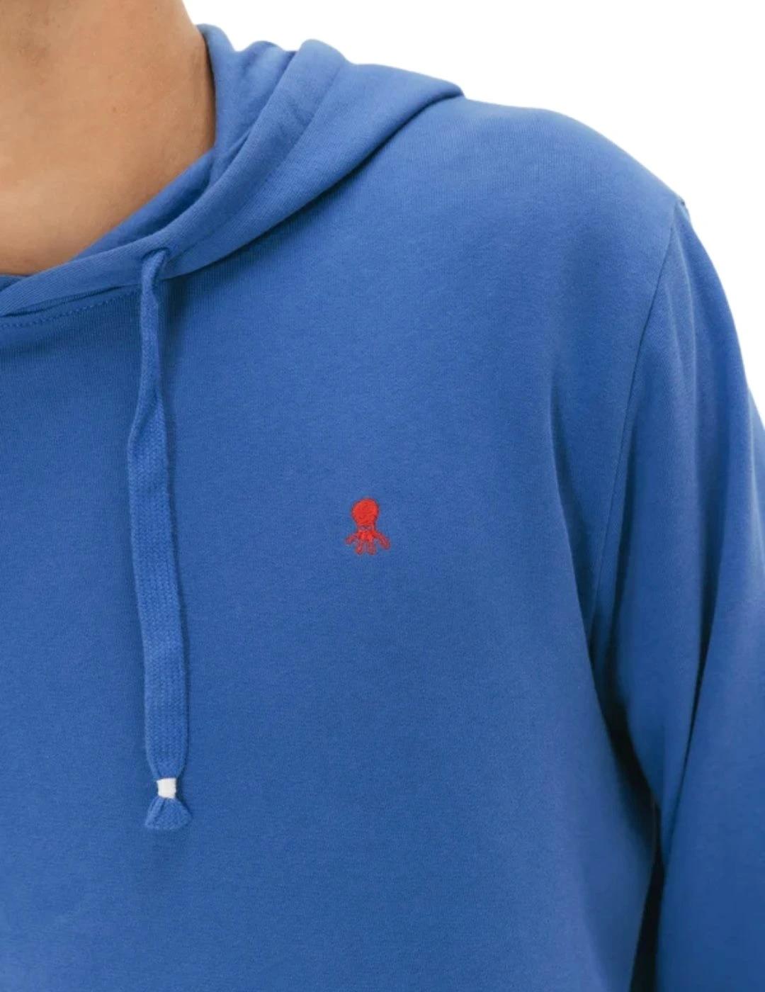 El Pulpo Sudadera Capucha Logo Bordado Azul