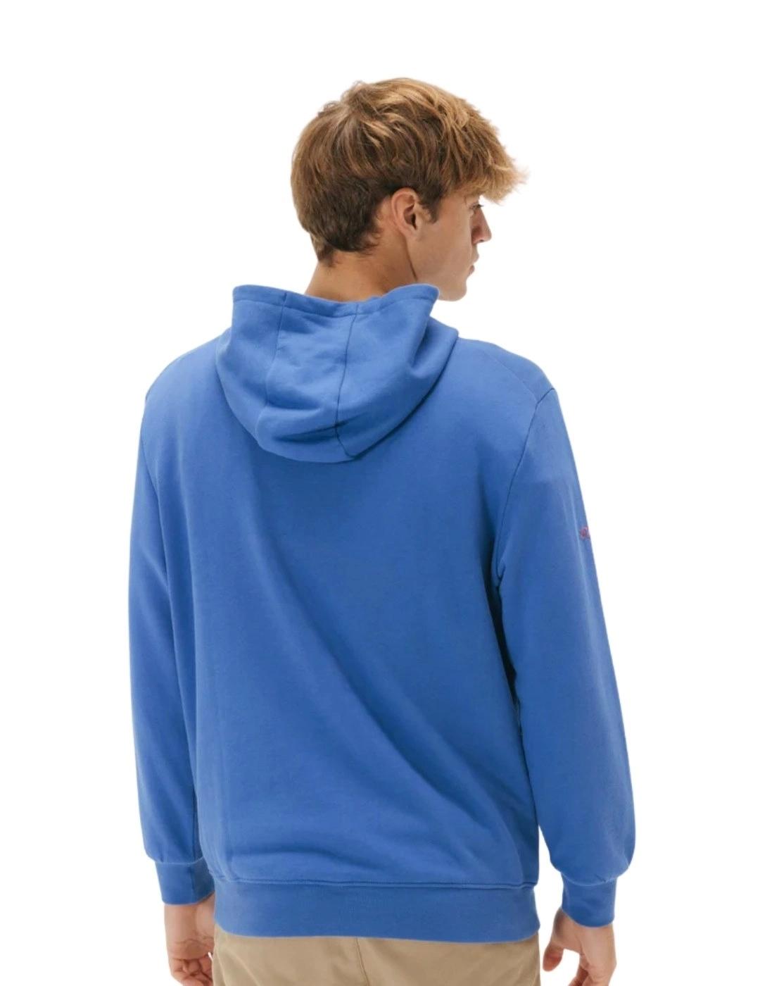El Pulpo Sudadera Capucha Logo Bordado Azul