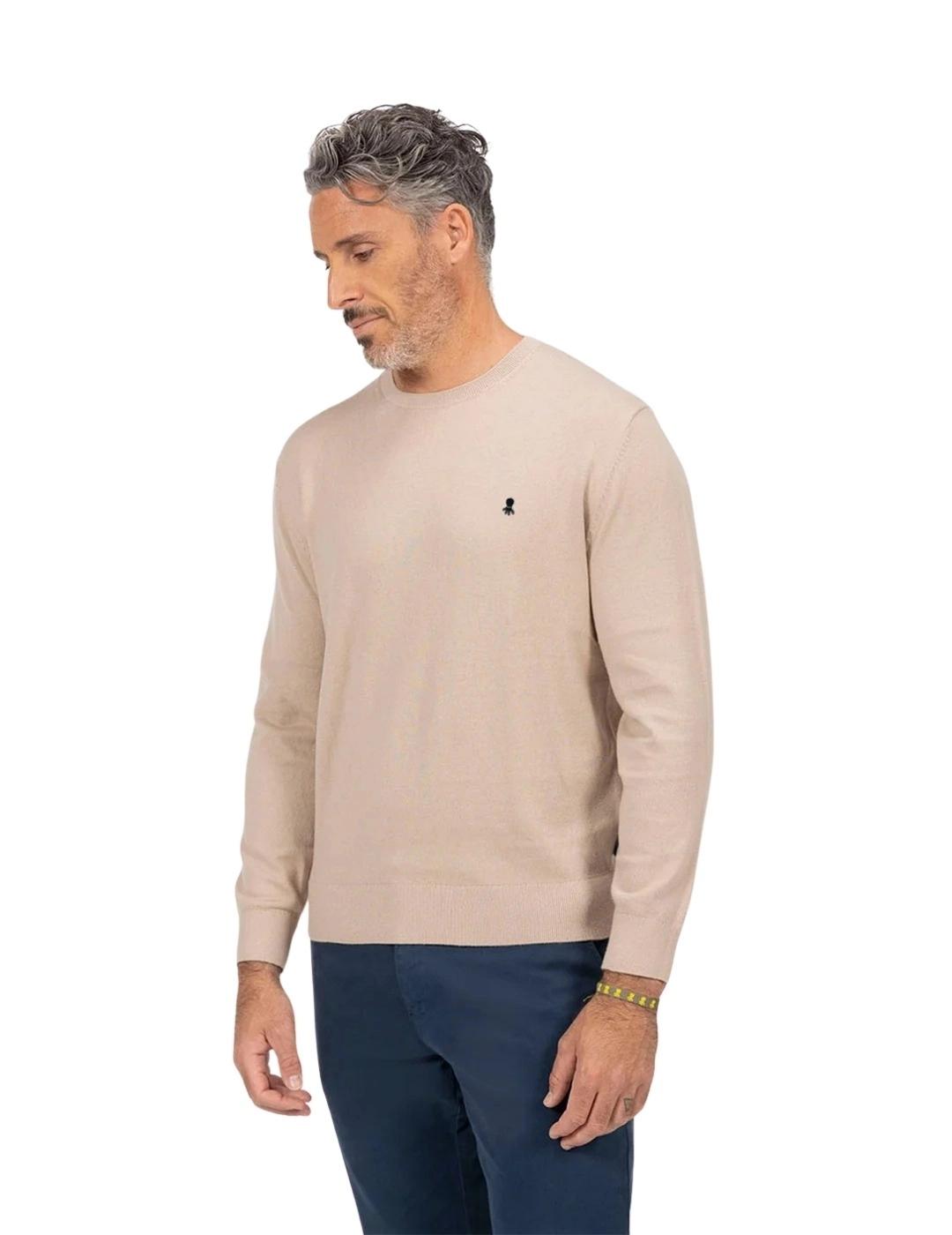 El Pulpo Jersey Cuello Redondo Mezcla Blanco Roto