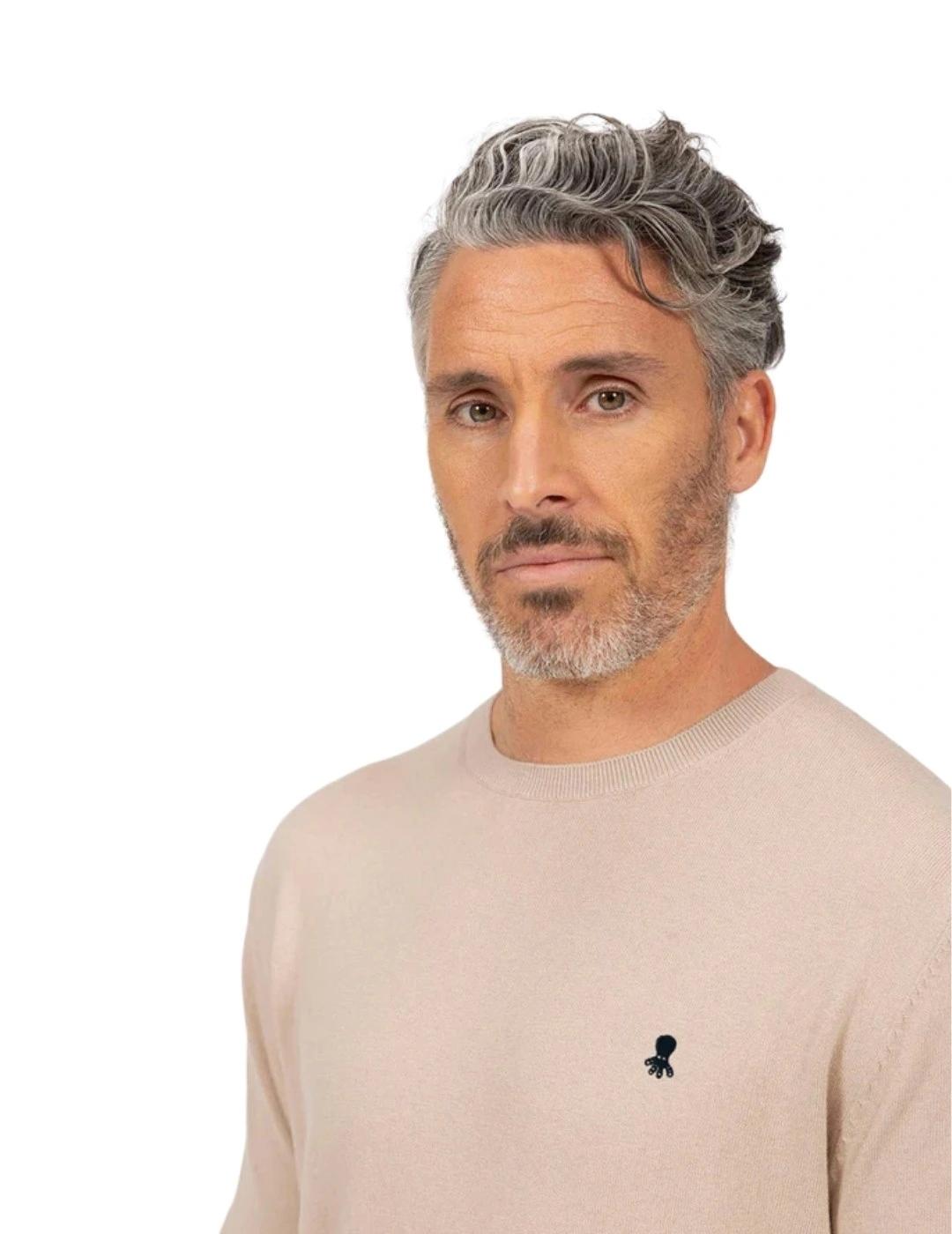 El Pulpo Jersey Cuello Redondo Mezcla Blanco Roto