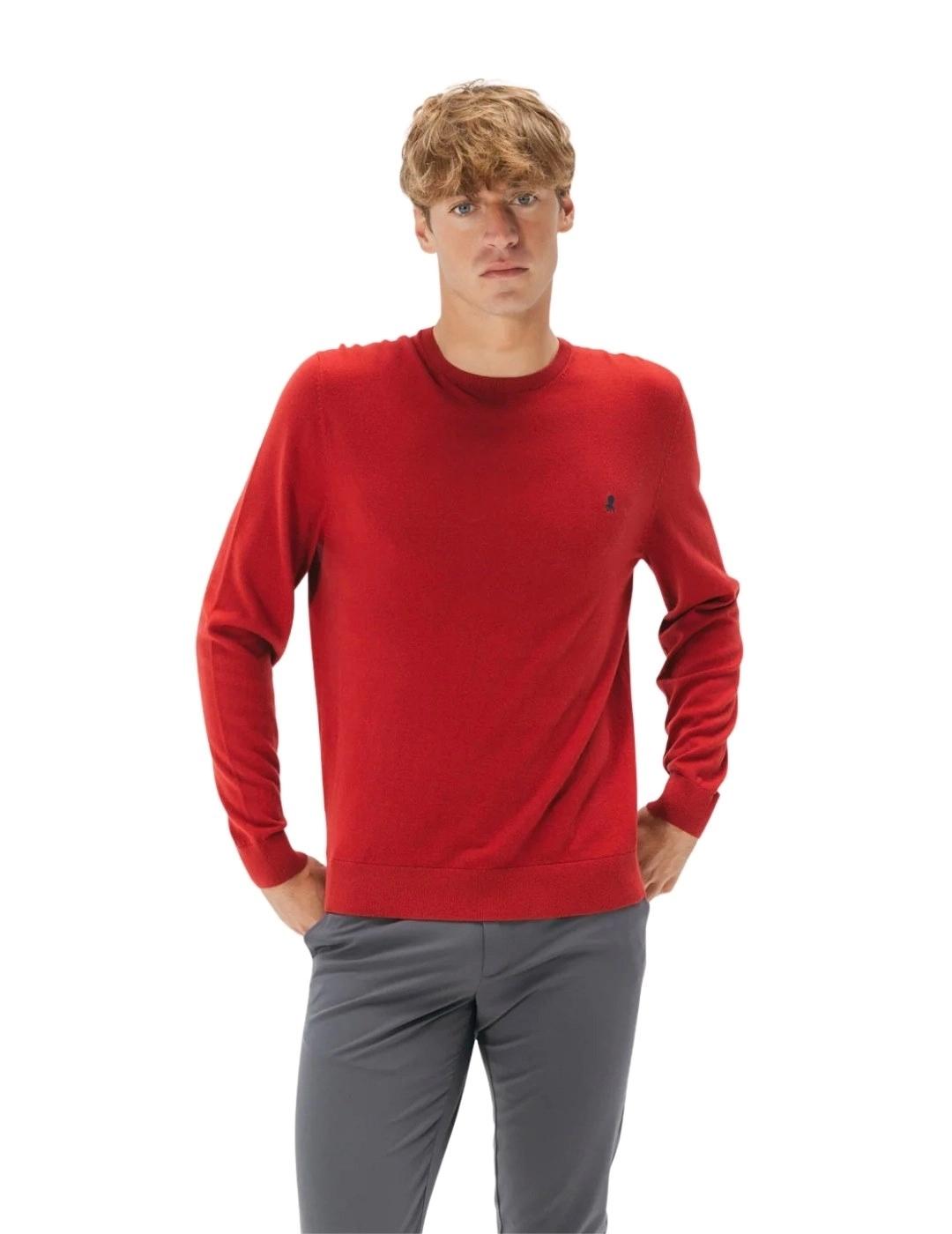 El Pulpo Jersey Cuello Redondo Mezcla Granate