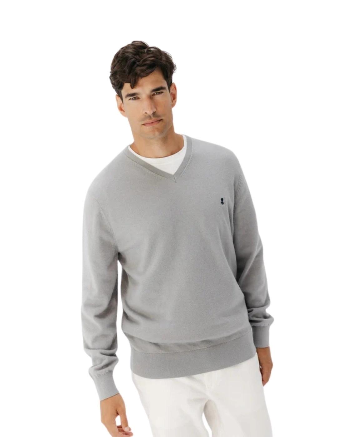 El Pulpo Jersey Básico Cuello Pico Gris Vigoré
