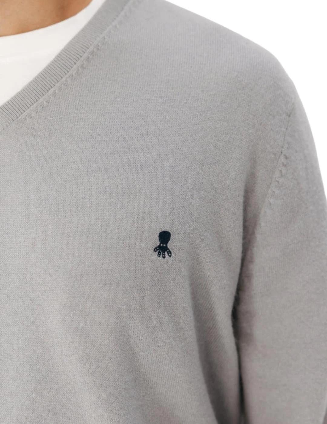 El Pulpo Jersey Básico Cuello Pico Gris Vigoré