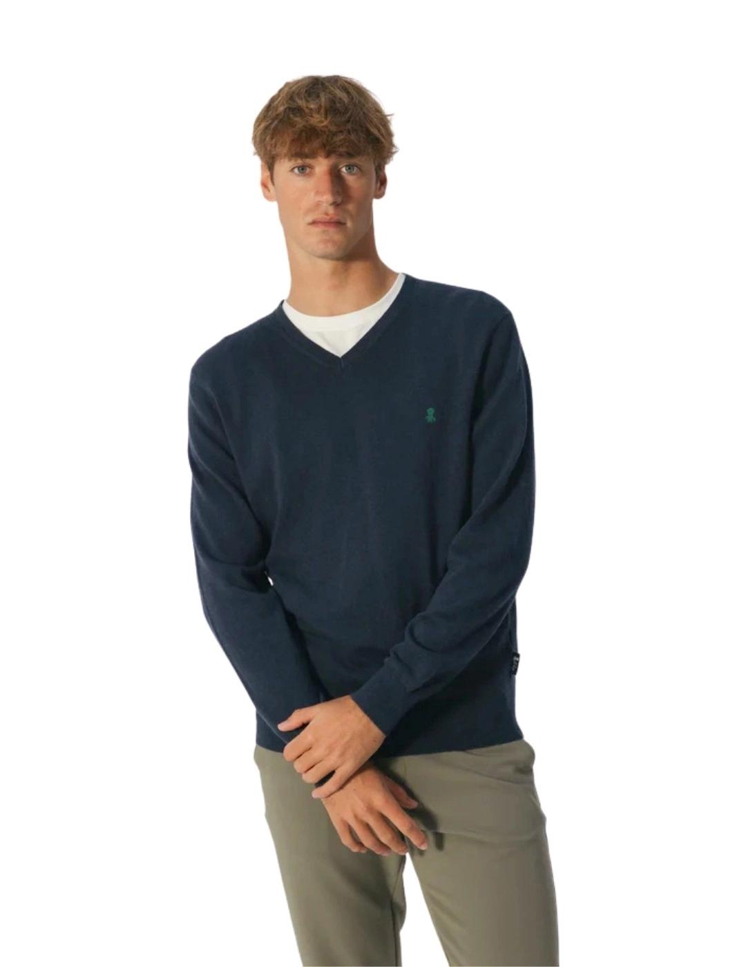 El Pulpo Jersey Básico Cuello Pico Azul Marino