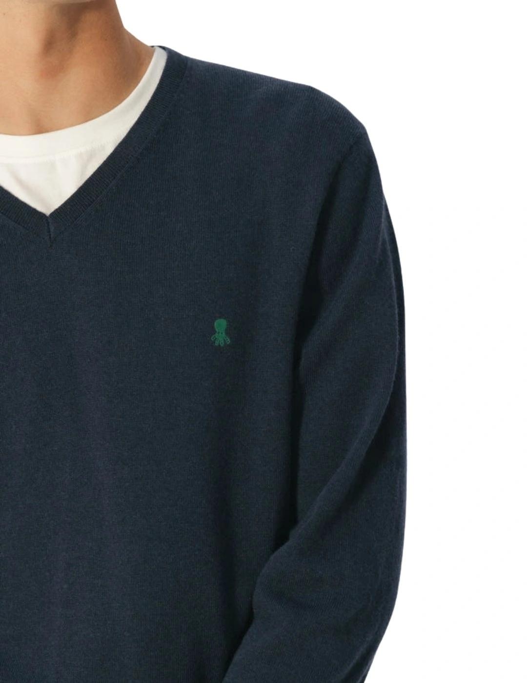 El Pulpo Jersey Básico Cuello Pico Azul Marino