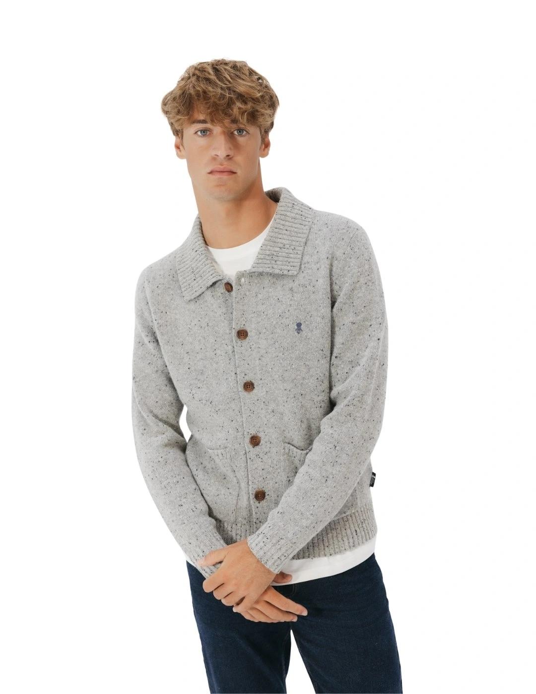 El Pulpo Cardigán Jaspeado Gris Vigoré