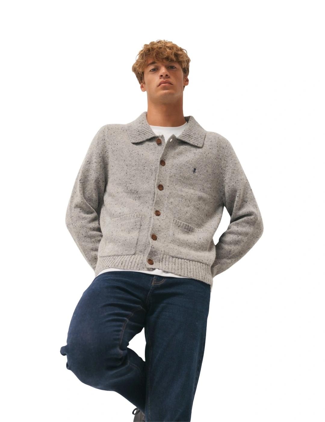 El Pulpo Cardigán Jaspeado Gris Vigoré