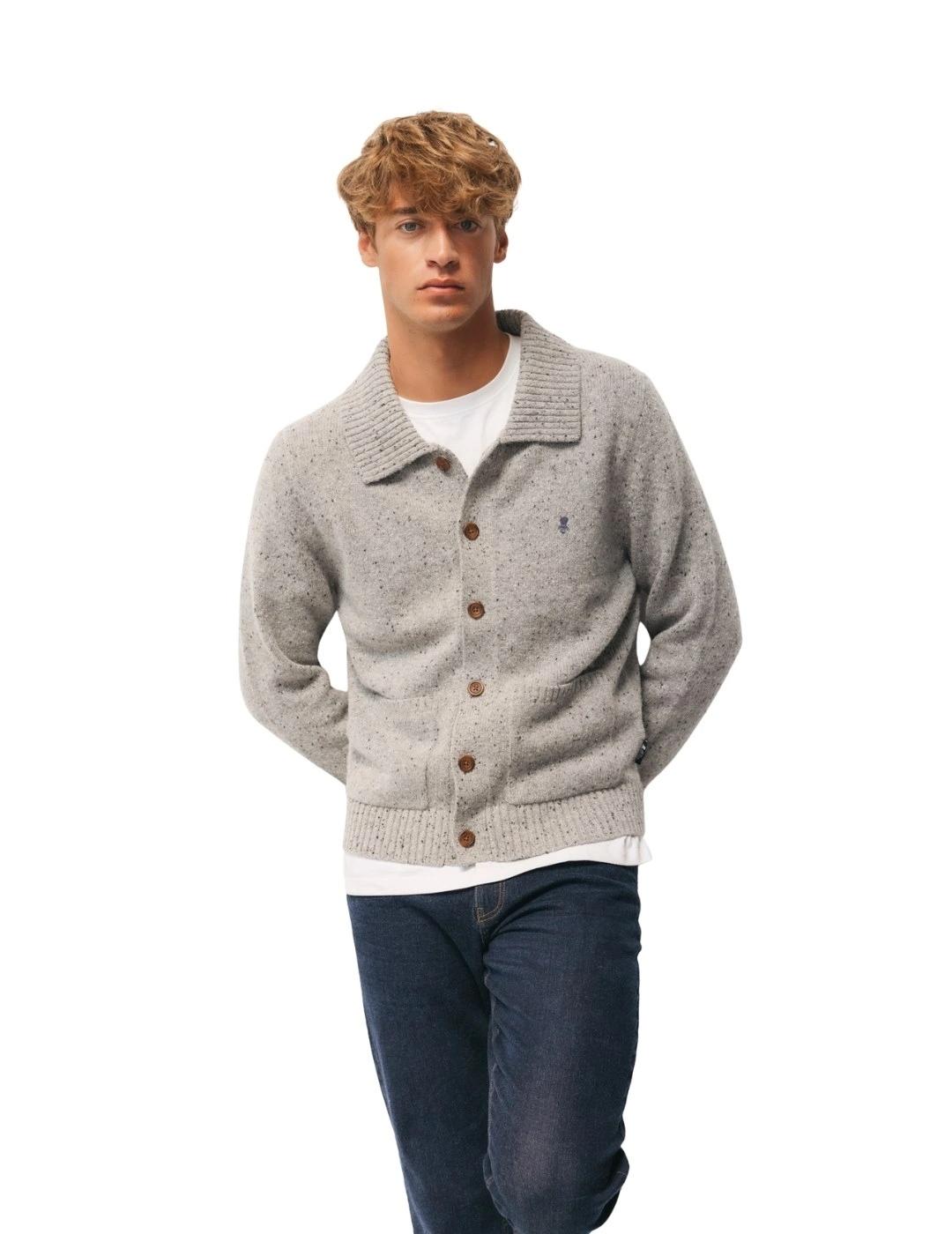 El Pulpo Cardigán Jaspeado Gris Vigoré