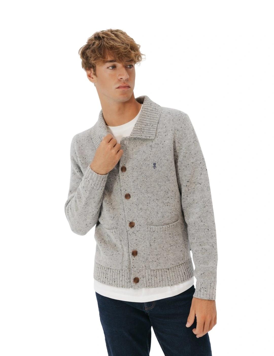El Pulpo Cardigán Jaspeado Gris Vigoré
