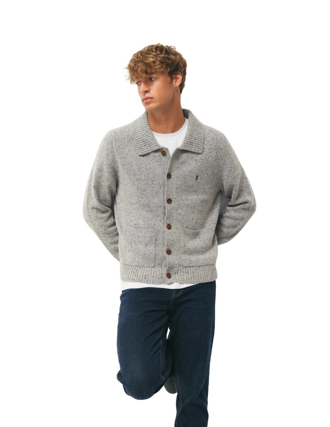 El Pulpo Cardigán Jaspeado Gris Vigoré