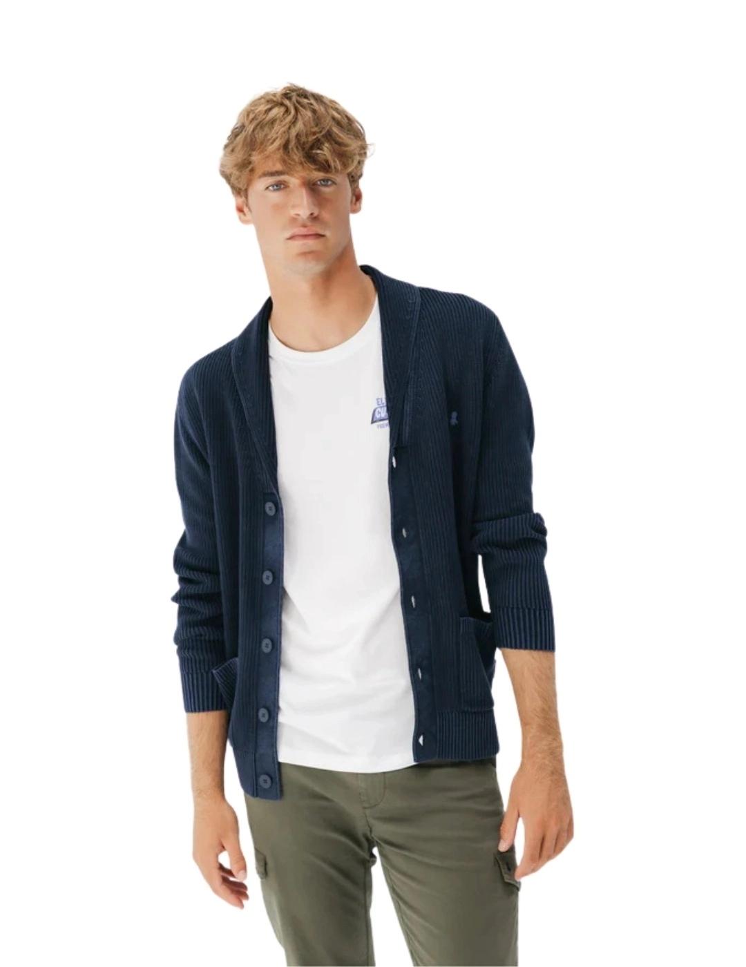 El Pulpo Cardigán Lavado Azul Marino Delavé