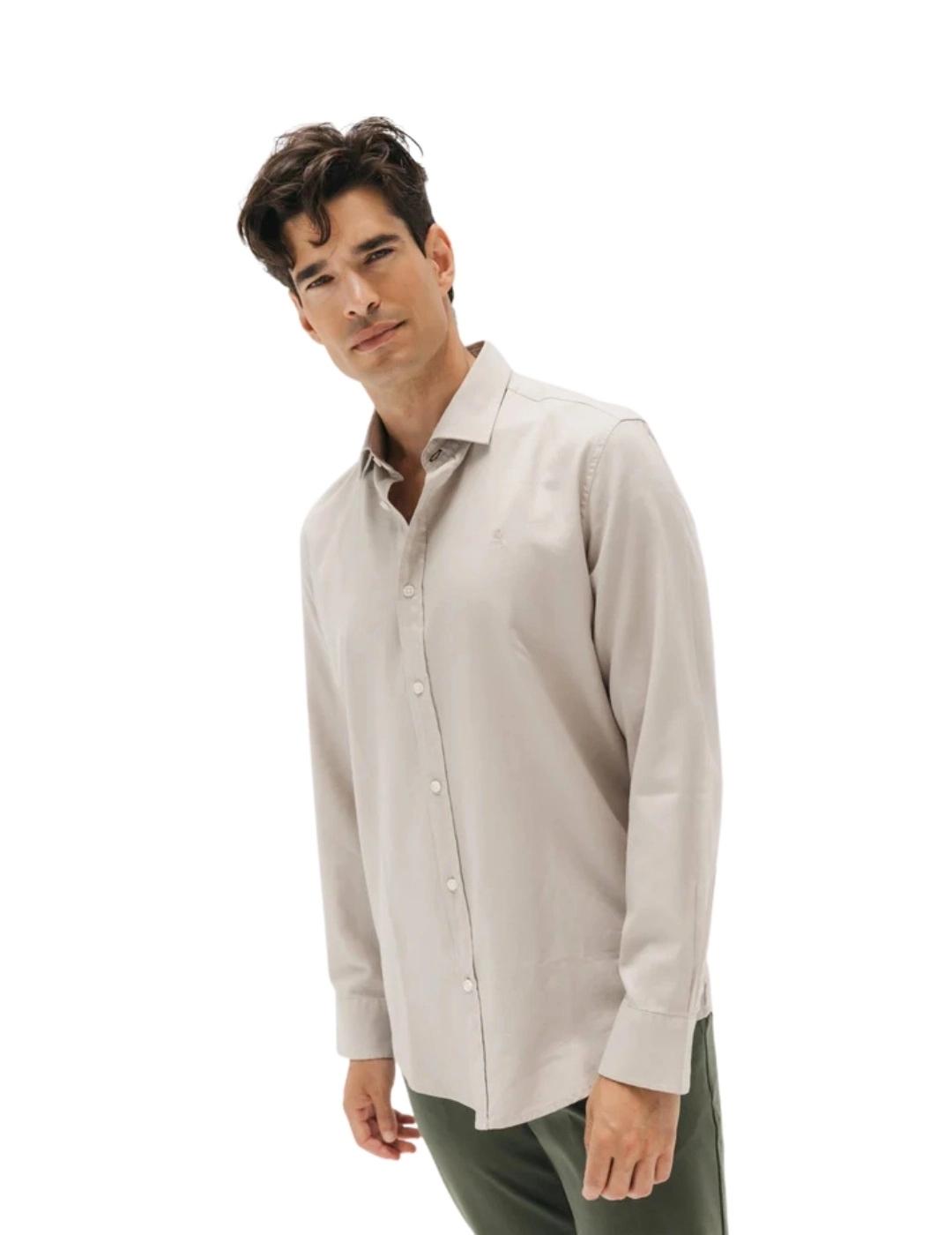 El Pulpo Camisa Casual Estructura Garment Dyed Beige